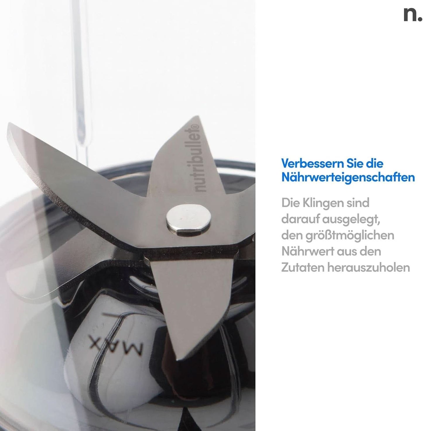 Nutribullet Personal Blender, Der Leistungsstärkste Mixer Für Eine Portion, 1000 Watt en Leiser Motor, 900 Ml Becher Aus Tritan Renew, Leuchtende Touch Bedienknöpfe, Dunkel Grau Bucatarie Naty Shop