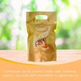 Chocolademix LINDOR | 1371 gram | Ongeveer. 109 bolletjes: Klassieke mix voor melkchocoladebolletjes en LINDOR | Ongeveer. 80 chocoladebolletjes (melk, wit, puur 60%, hazelnoot) | Grootverpakking, 1 kg