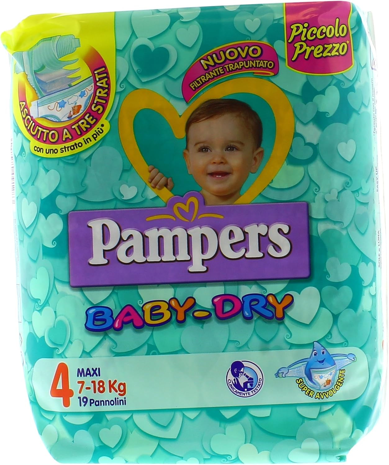 Pampers (oude versie), slipje, maat 4, 9 kg-15 kg, pakket van drie (1 x 88 luiers)