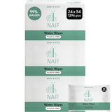 Naïf Plasticvrije babydoekjes 54 stuks (1 pak x 54 stuks) - voor babybilletjes, lichaam en gezicht - natuurlijke ingrediënten