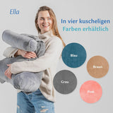Ella Leeskussen voor bed en bank met afneembare nekrol - Rugkussen voor bed - Memory Foam Leeskussen met armleuningen, Ideaal om te lezen, TV te kijken, te ontspannen of als rugsteun - Grijs