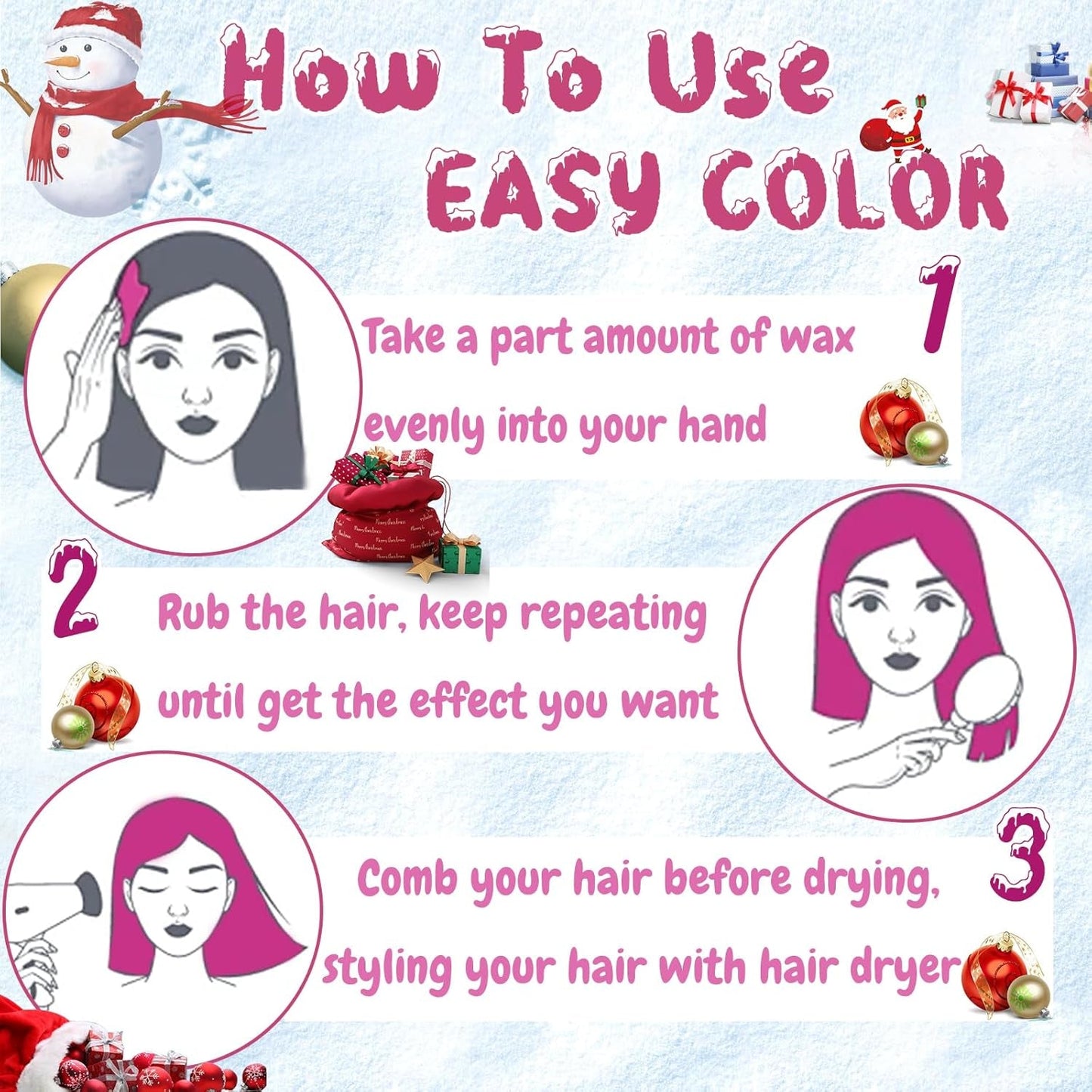 Wasbare Roze Tijdelijke Haarverf Tijdelijke Haarwas Kleur Natuurlijk Kapsel Pommade Wasbare Haarverf Voor Mannen Vrouwen Feest Cosplay Halloween Kerst Haarverf Naty Shop