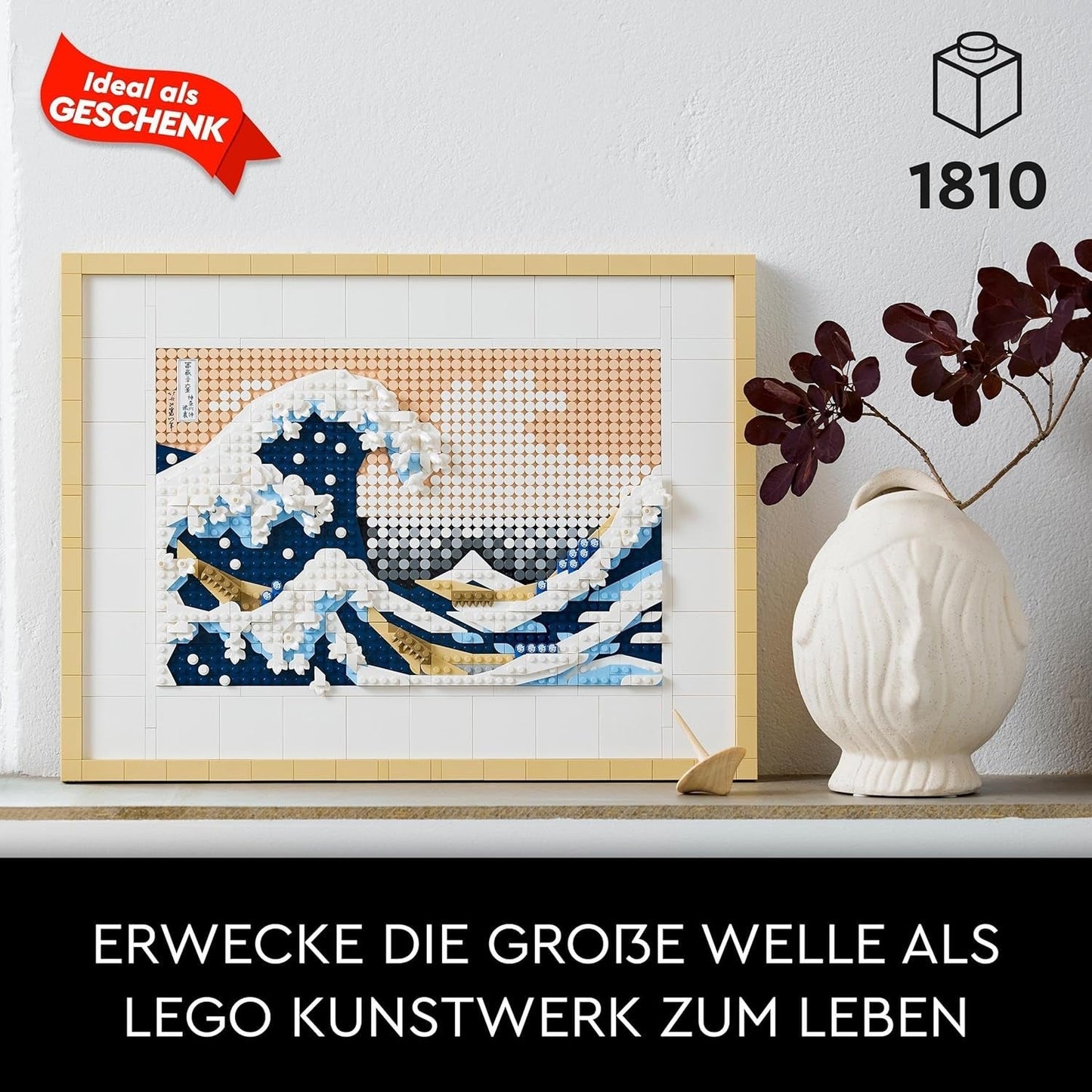 LEGO 31208 Art Hokusai - The Great Wave 3D Japanse wanddecoraties Knutselset Ingelijst oceaancanvas Hobby's voor volwassenen DHI Thuiskantoordecoraties Bouwsets Bestel in LEGO-Store