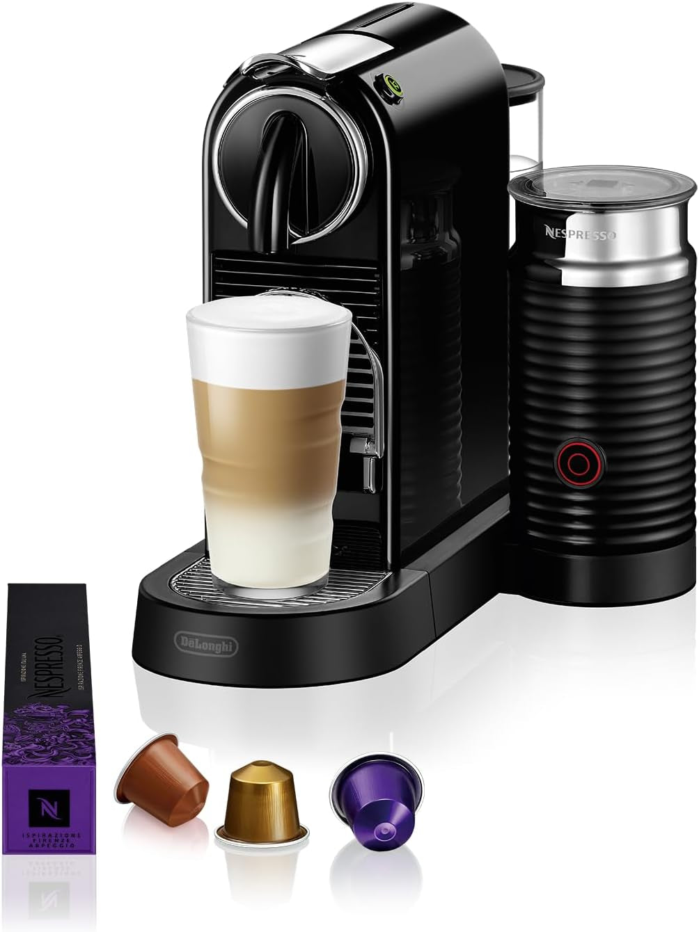 Nespresso EN167.W Citiz capsule-espressomachine, hogedrukpomp en ideale temperatuurregeling, zonder Aeroccino (melkopschuimer), energiebesparende functie, 1260 W, crèmewit, 37,4 x 11,9 x 25,5 cm