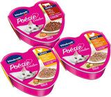 Vitakraft Poésie Création, Tender Selection, Nat kattenvoer, Nat kattenvoer in saus, met kip, met kalkoen, met rundvlees, zonder toegevoegde suiker en granen (1 verpakking van 6 x 85 g)