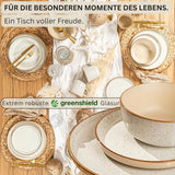 SÄNGER Rio Creme | 18-delige aardewerken serviesset voor 6 personen, inclusief 6 dinerborden, 6 dessertborden en 6 kommen | DE WAARDE-COLLECTIE