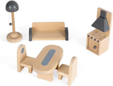 Janod - Mademoiselle houten poppenhuis, 3 verdiepingen en 11 accessoires, replica speelgoed, stimuleert de verbeelding, vanaf 3 jaar, J06581, Roze Naty Shop poppenhuizen