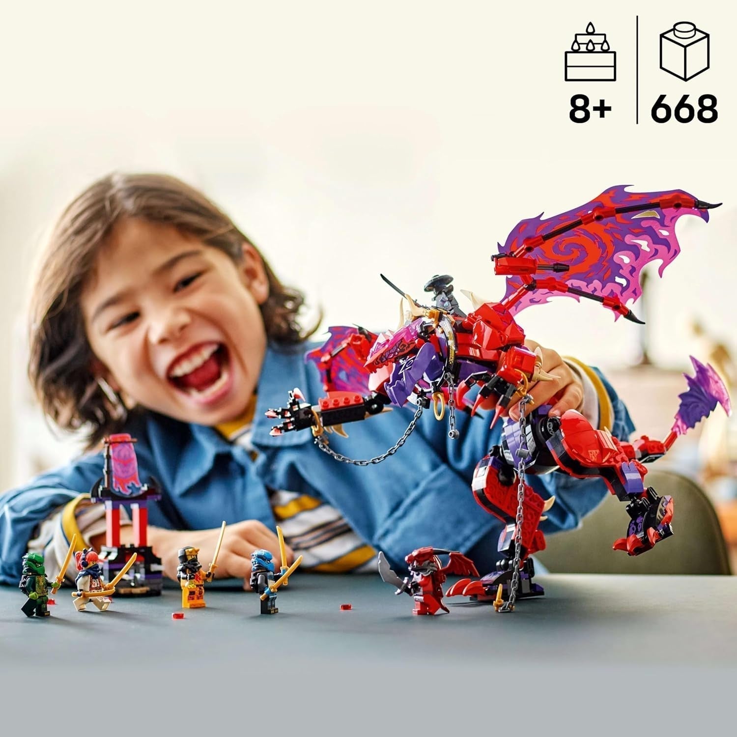 LEGO NINJAGO Chaos Dragon Thundertooth - Speelgoed met 6 Ninja-minifiguren - Rollenspel-bouwset voor jongens en meisjes vanaf 8 jaar - Cadeaus voor Rise of the Dragons TV-seriefans 71832 Bouwsets Beuche in LEGO-Store