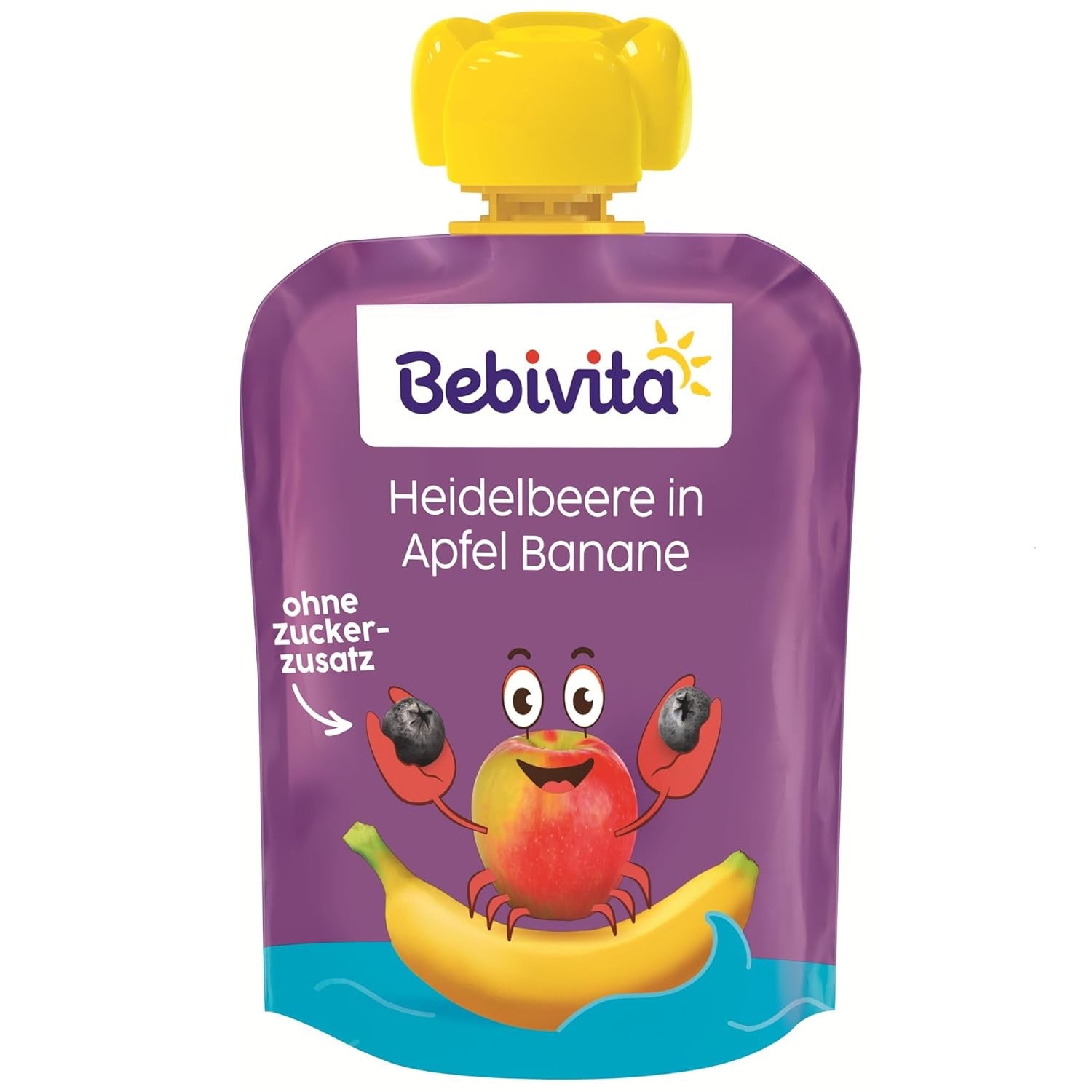 Bosbessen-, appel- en banaan-squeezable zakjes - 16 (4 verpakkingen, elk 4 x 90 g), geen toegevoegde suikers, glutenvrij, ideaal voor afhaalrestaurants en snacks voor onderweg