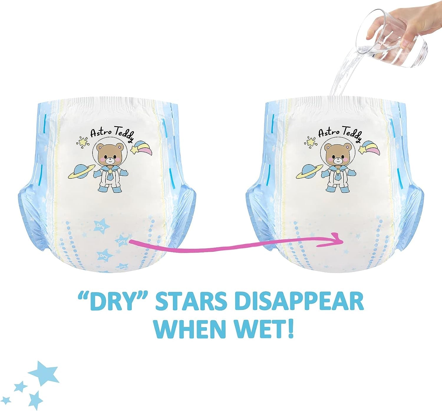 Luiers met print voor volwassenen, 5500-5800 ml, 2 stuks, 3 prints, willekeurig assortiment - Astro Babies (L)