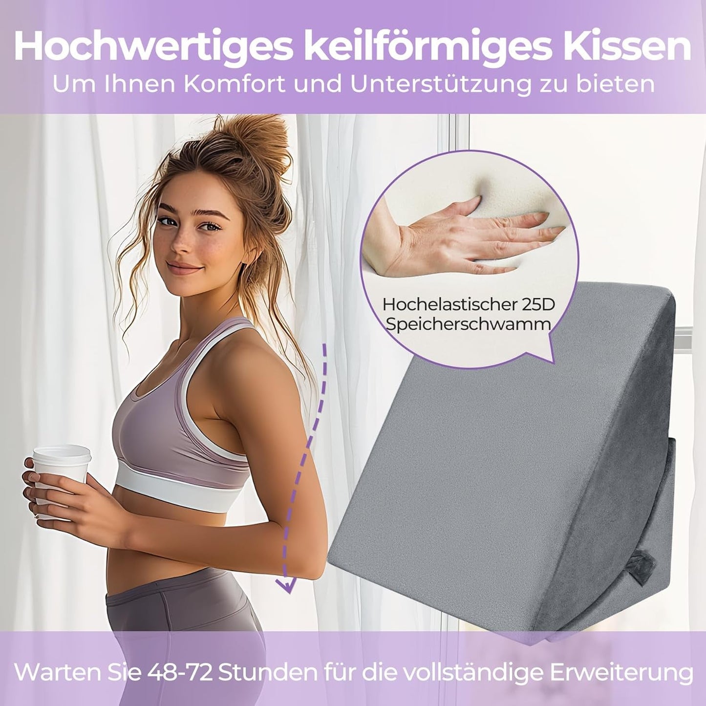 Verstelbaar verenkussen met hoge dichtheid, ergonomisch rugkussen voor bed en bank, anti-reflux leeskussen voor slapen, spelen, tv kijken (zwaar)