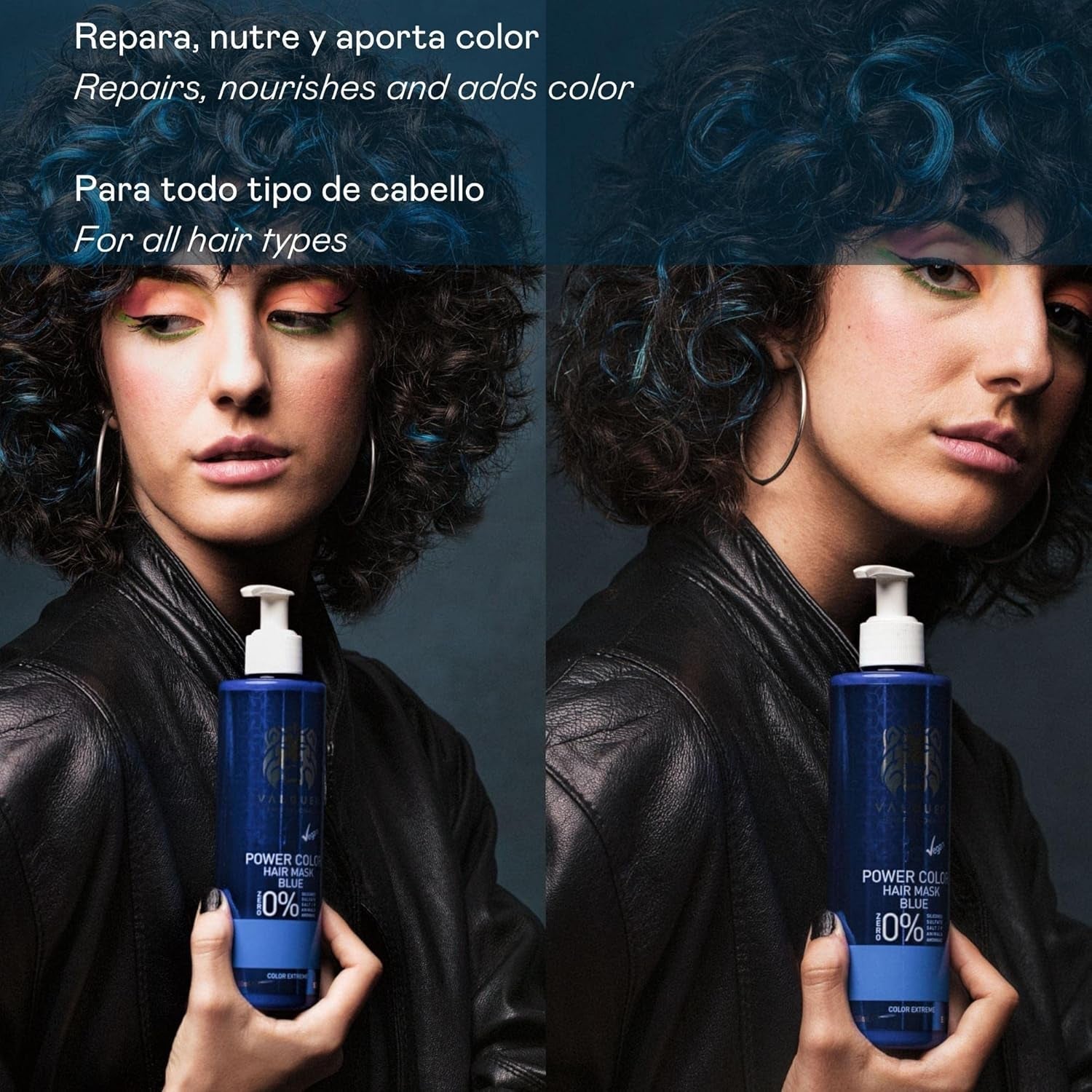 Valquer Professional Mask Power Colour geverfd haar. Veganistisch en sulfaatvrij (goudblond haar) haarkleurversterker - 275 ml Naty Shop haarmasker
