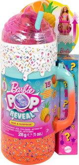 BARBIE Pop Reveal Rise & Surprise Gift Set - 15+ verrassingen, waaronder 1 Barbie-pop, strandaccessoires voor speels en fruitig plezier voor kinderen vanaf 3 jaar, HRK57