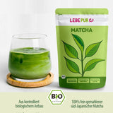 Lebepur BIO Matcha Poeder 100G - Premium Kwaliteit uit Japan Geen Additieven - 100% Pure Groene Thee Poeder voor Matcha Latte, Matcha Thee, Groene Thee, Smoothie - Japanse Groene Thee