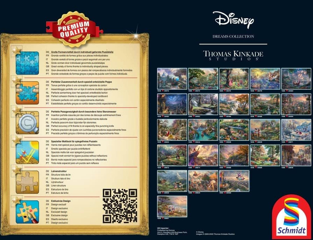 Schmidt Spiele 57371 Thomas Kinkade, Disney, Mickey & Minnie, Dream Collage 2, puzzel 2000 stukjes Puzzel Naty Shop