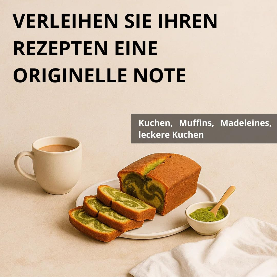 | Matcha biologisch poeder 100 g | Groene Thee Matcha Poeder Ceremoniële Kwaliteit | 100% natuurlijk en premium kwaliteit | Ontgiftende thee | Compatibel met Matcha-set, steel, kom en glas.