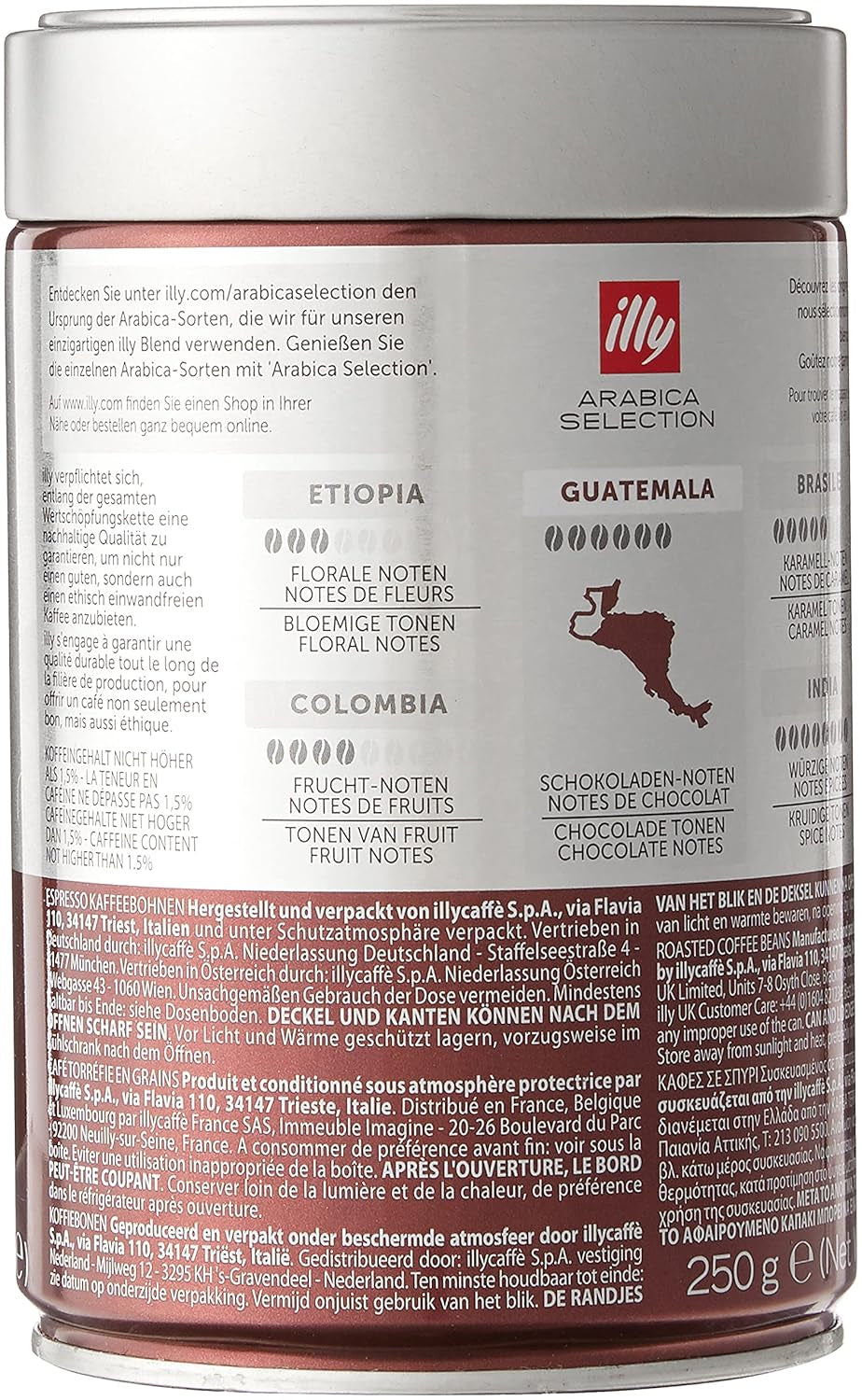 illy koffiebonen, selectie Arabica koffiebonen, Guatemala, verpakking van 6 (6 x 250 g)