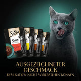 Sheba Sauce Collection Natvoer voor katten, geportioneerde zakjes, zout multipack, 4x12x85g