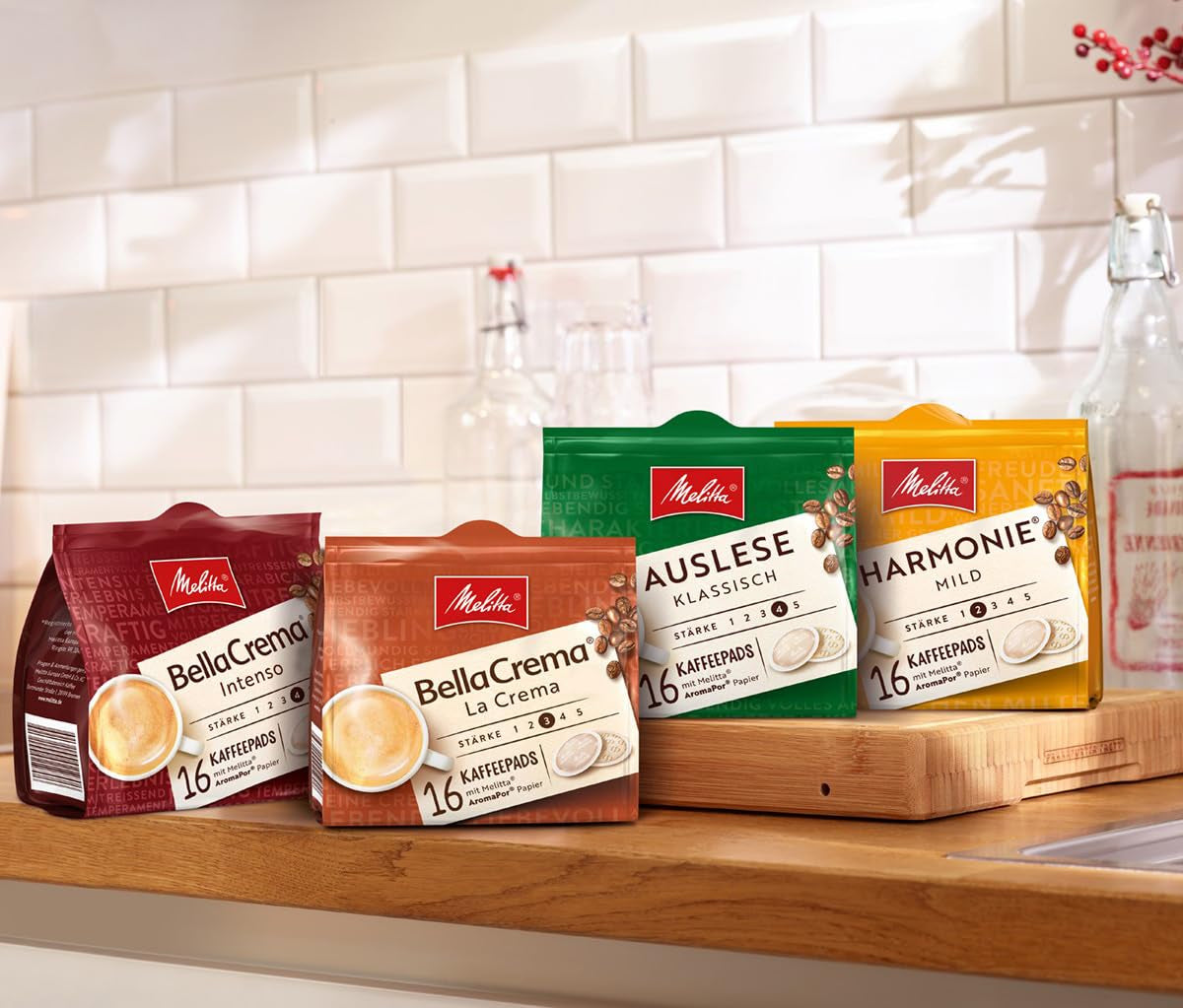 Melitta BellaCrema Intenso gemahlener Röstkaffee in Kaffee-Pads 10 x 16 Pads & Harmonie milde gemahlener Röstkaffee in Kaffee-Pads 10 x 16 Pads
