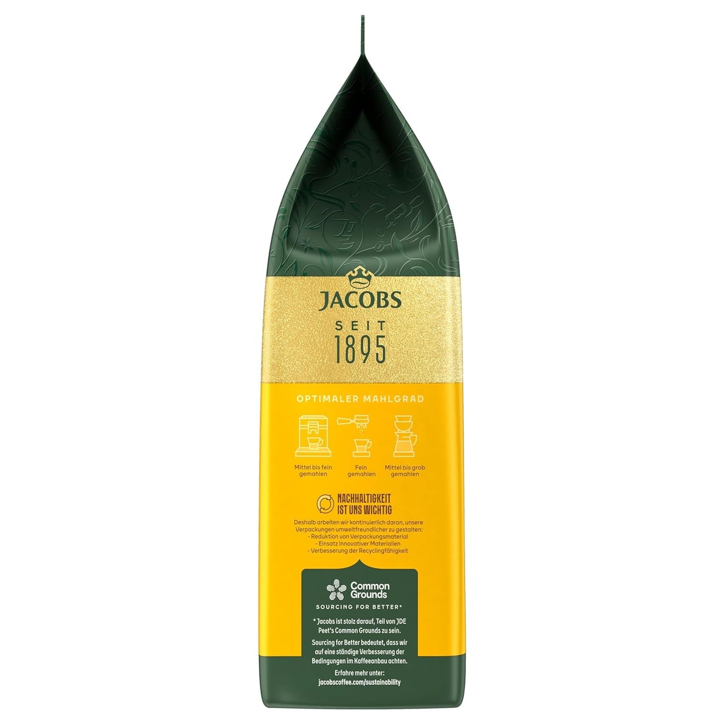 Jacobs Café Crema Gold Koffiebonen 1Kg – Vollmundig, Aromatisch, Fruitige Noten, Arabica & Robusta Bonen, Intensiteit 5/10, Ideaal voor Café Crema Naty Shop