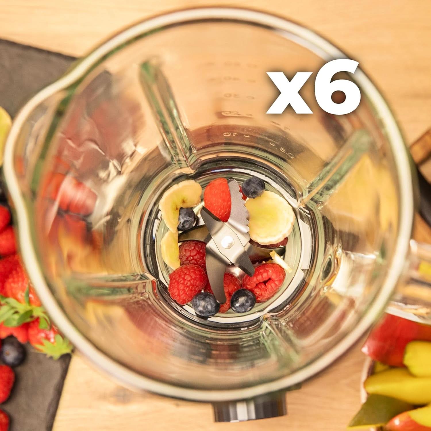 Cecotec Standmixer Power Zwart Titanium 2200MAX Smooth, 2200 W Maximale Leistung, 6 Klingen Aus Edelstahl, Ice-Crush-Funktion, Turbo- en Smoothie-Funktion, Autoclean-Funktion Kitchen Naty Shop