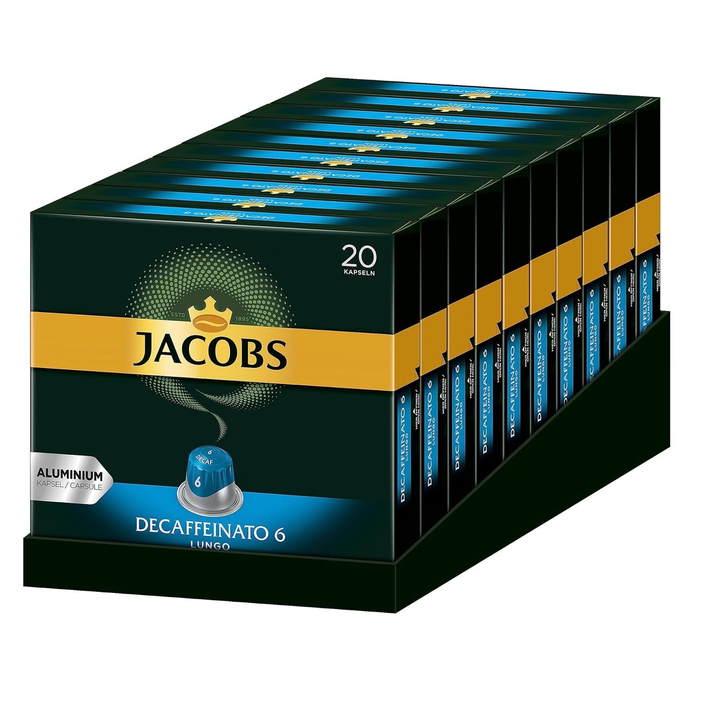 Kaffeekapseln Lungo Classico (nur für kurze Zeit) Megapack XXL & Kaffeekapseln Lungo Decaffeinato- Intensität 6-200 Nespresso compatibel Kapseln, 10er Pack, 10 x 20 Getränke