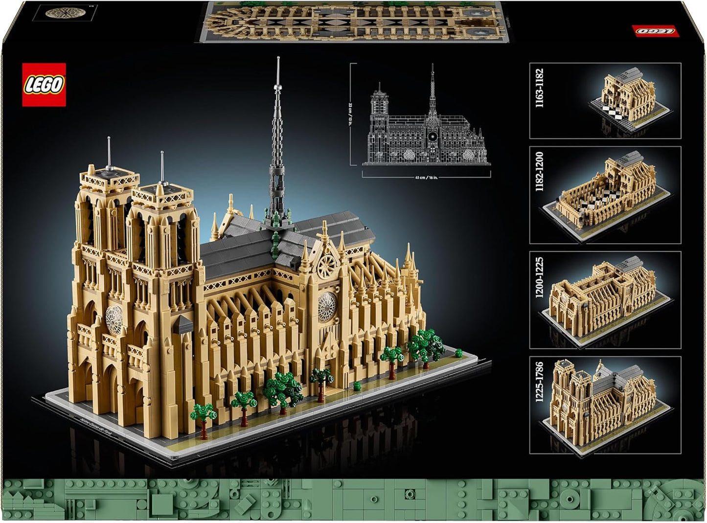 LEGO Architecture Notre-Dame de Paris, verzamelobject voor volwassenen, Frankrijk-souvenir, cadeau voor vrouwen, mannen, globetrotters en alle liefhebbers van geschiedenis, architectonisch model 21061 Bouwsets Besuche in LEGO-Store