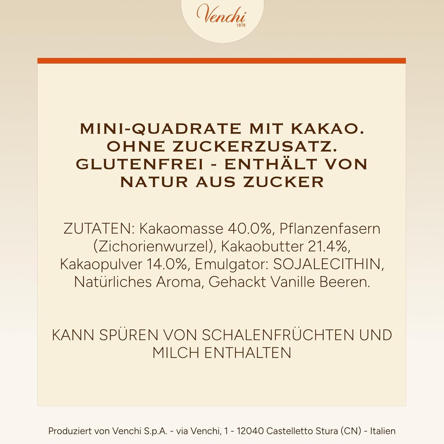 Venchi – Granblend Extra Zwart 75% GEEN toegevoegde suiker, 1 kg – GEEN kunstmatige zoetstoffen – glutenvrij – veganistisch