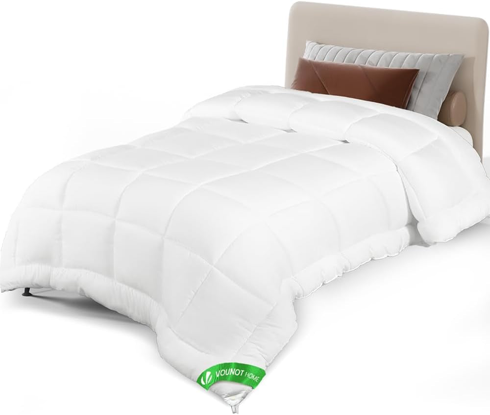 VOUNOT dekbed 155X200Cm, 4 seizoenen winterdekbedset van 2 500GSM, bestaande uit 2 aan elkaar geknoopte dekbedden Aanpasbaar dekbed voor zomer en winter, Oeko-Tex Standaard dekbedden en dekbedden Naty Shop Deken alle seizoenen 135X200Cm
