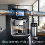 Automatische espressomachine Siemens EQ700 classic TP715D01, app-bediening, cold brew, intuïtief touchdisplay, tot 10 individuele koffiecreaties als favoriet, automatische stoomreiniging, 1500 W, zilvergrijs