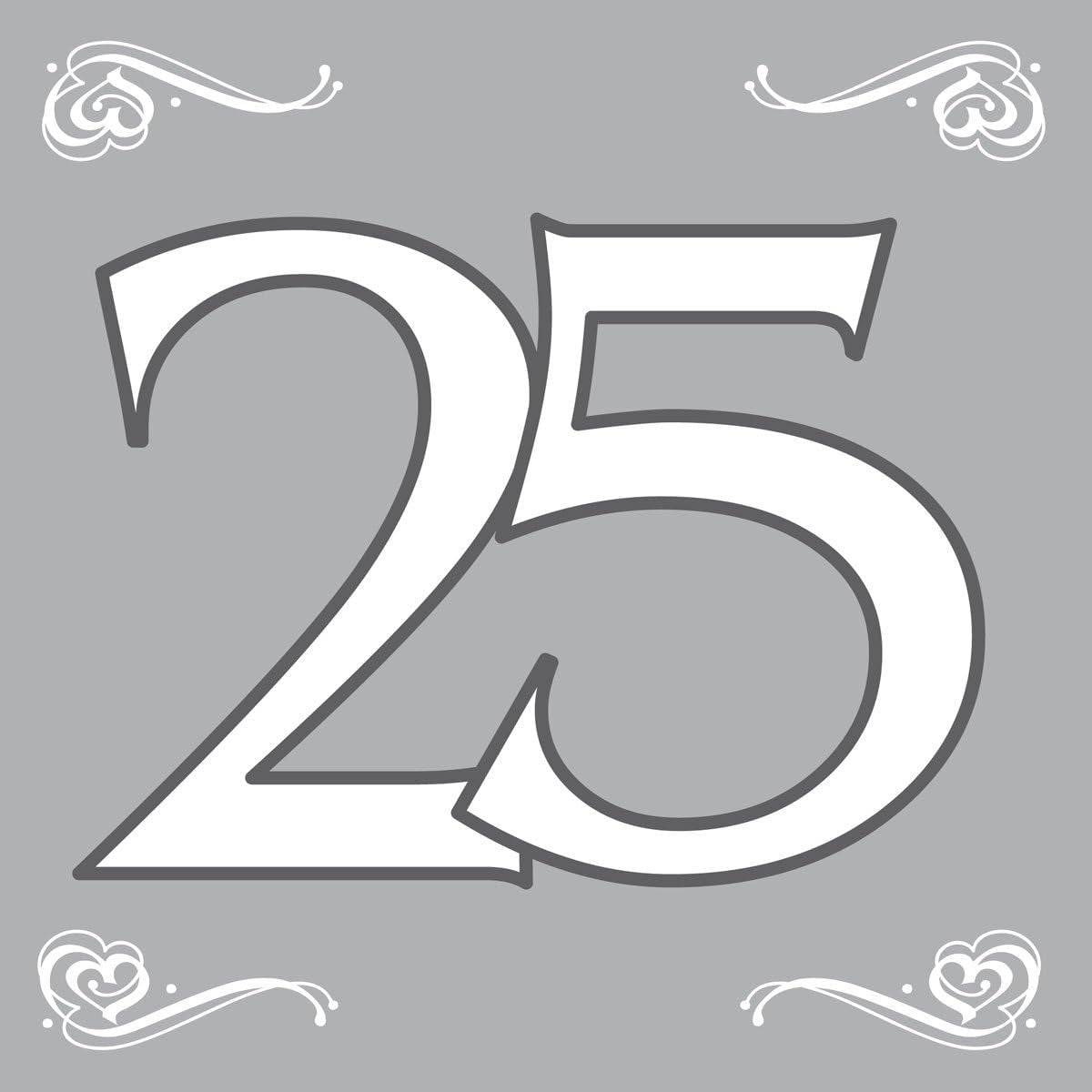 20 servetten 3lg. 33X33Cm Zilver Ontwerp 25