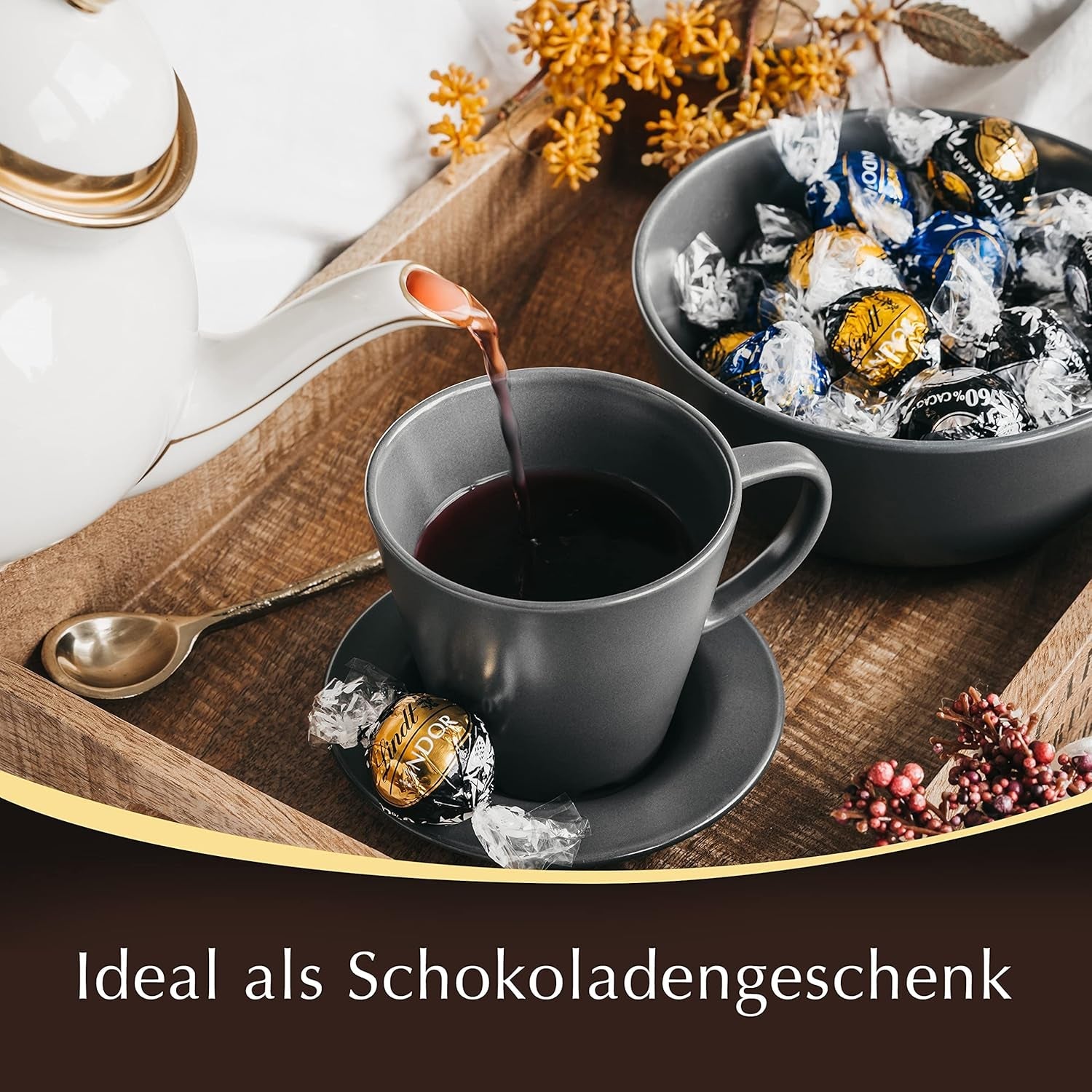 Lindor chocoladebolletjes 70% extra pure cacao | Zak van 137 g | Ongeveer. 10 bolletjes fijne pure chocolade met smelt-in-je-mond-vulling | Geschenk van chocolade | Chocolade geschenk