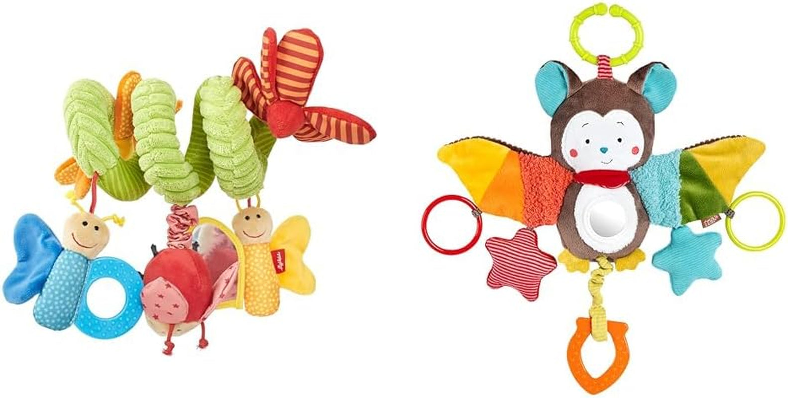 SIGIKID 42249 Actieve spiraalvlinder Baby Activity On Tour meisjesspeelgoed aanbevolen vanaf de geboorte veelkleurig Bebe Toys Naty Shop Pack met vleermuis Veelkleurig