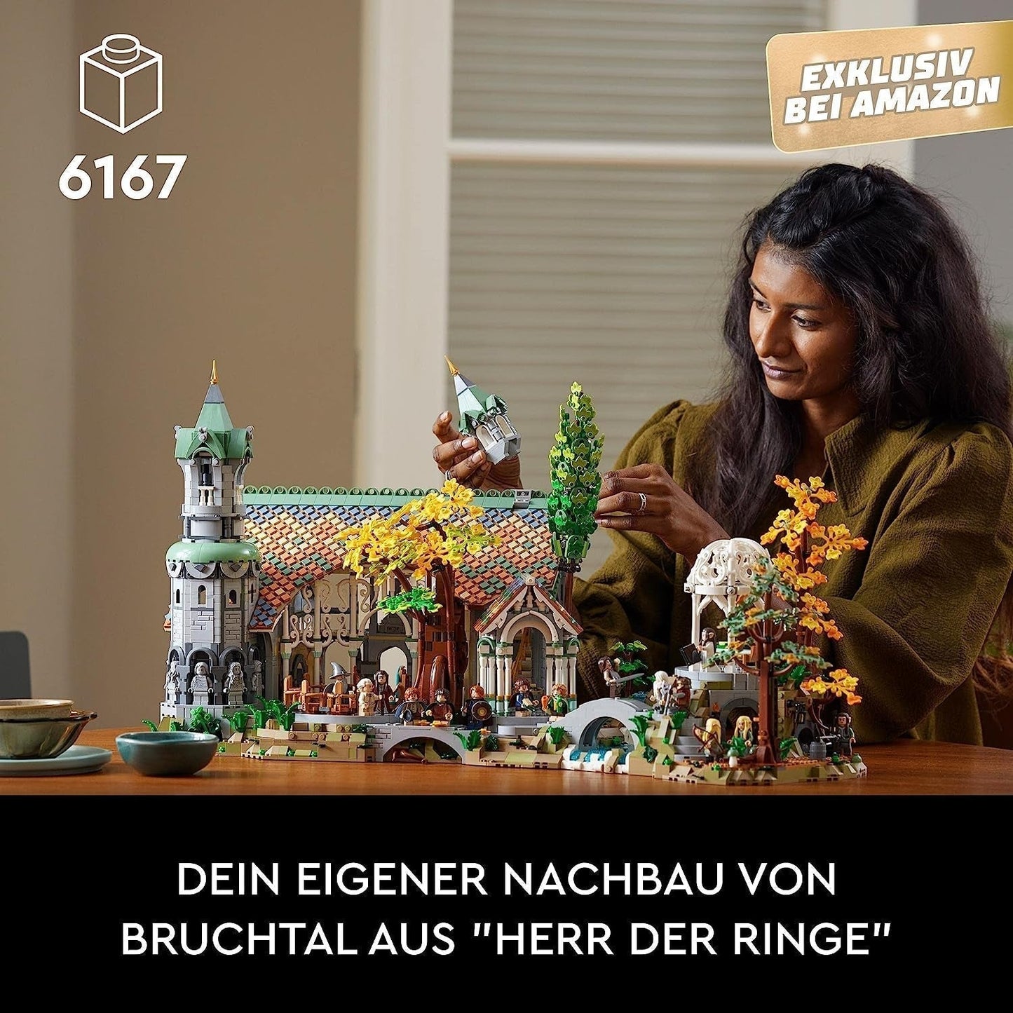 LEGO Icons The Lord Of The Rings: Rivendell - Verzamel- en displayset voor volwassenen met 15 unieke minifiguren waaronder Gandalf, Legolas, Aragorn en Frodo, exclusief op Amazon - 10316 Bouwsets Besuche in LEGO-Store