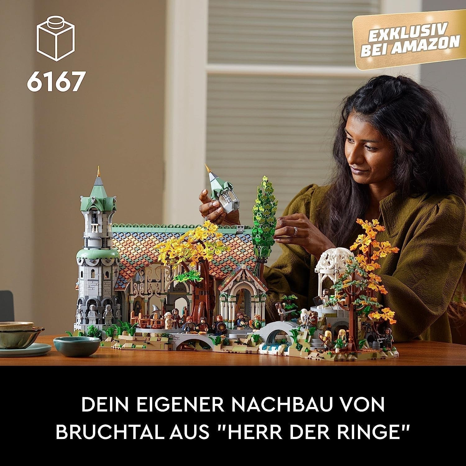 LEGO Icons The Lord Of The Rings: Rivendell - Verzamel- en displayset voor volwassenen met 15 unieke minifiguren waaronder Gandalf, Legolas, Aragorn en Frodo, exclusief op Amazon - 10316 Bouwsets Besuche in LEGO-Store