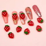 100 stuks 3D nagelbedels Rosa Rot Kirsche Erdbeere Blume Nagel Charms Kamelie Rose Schmetterling Nail Art Charms Flatback Herz Schleife Charms Nägel Zubehör Mond Stern Nagelschmuck Nageldesign Anhänger
