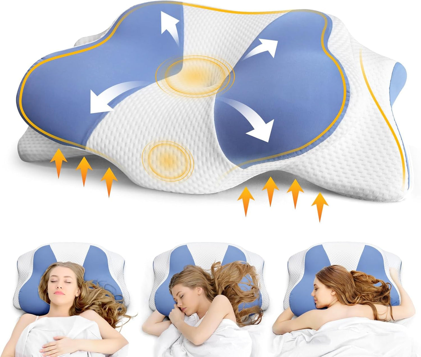 Ergonomisch zijslaperkussen - nekkussen Nek- en schouderpijnondersteunend kussen Orthopedisch traagschuim neksteunkussen voor buik Rug- en zijslaper met neksteun Cervicale orthopedische kussens Naty Shop Standaardtitel