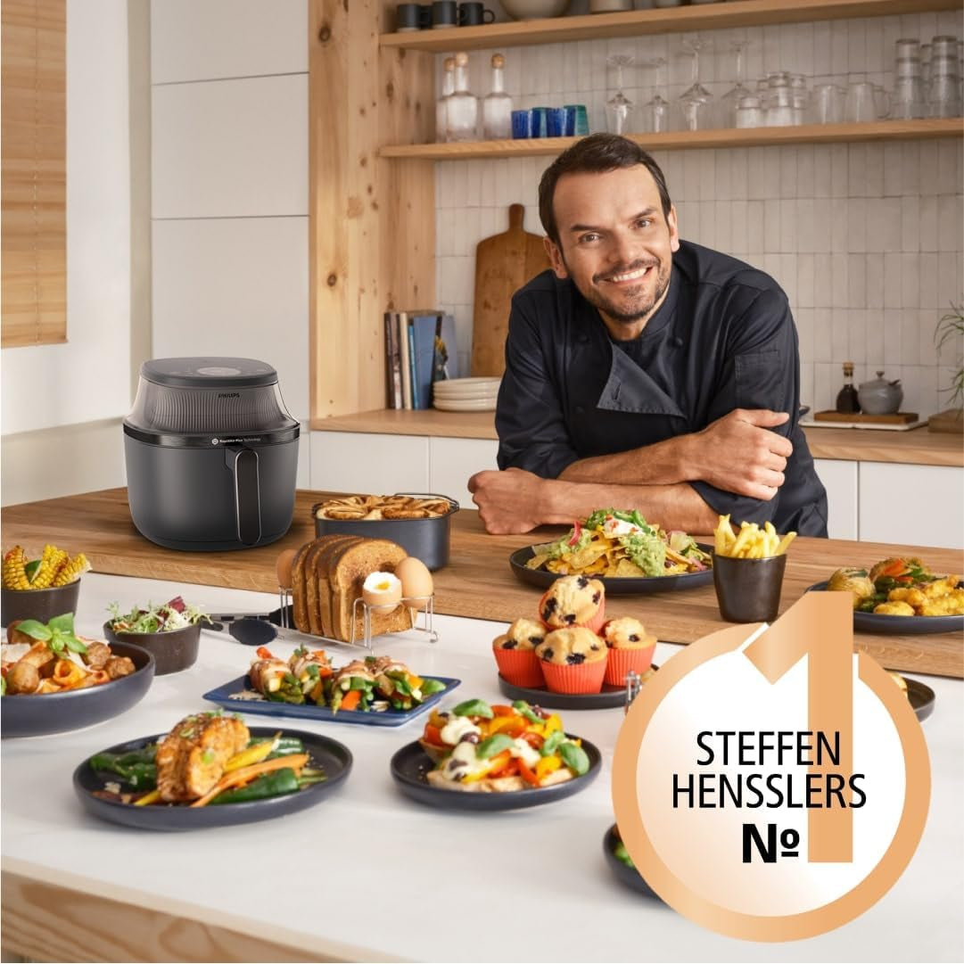 Philips Airfryer 3000 Serie 6,2L, Kookvenster, 16 kookfuncties in 1, Rapidair plus technologie, Vetverwijdering, Receptapplicatie Homeid Appliances Naty Shop