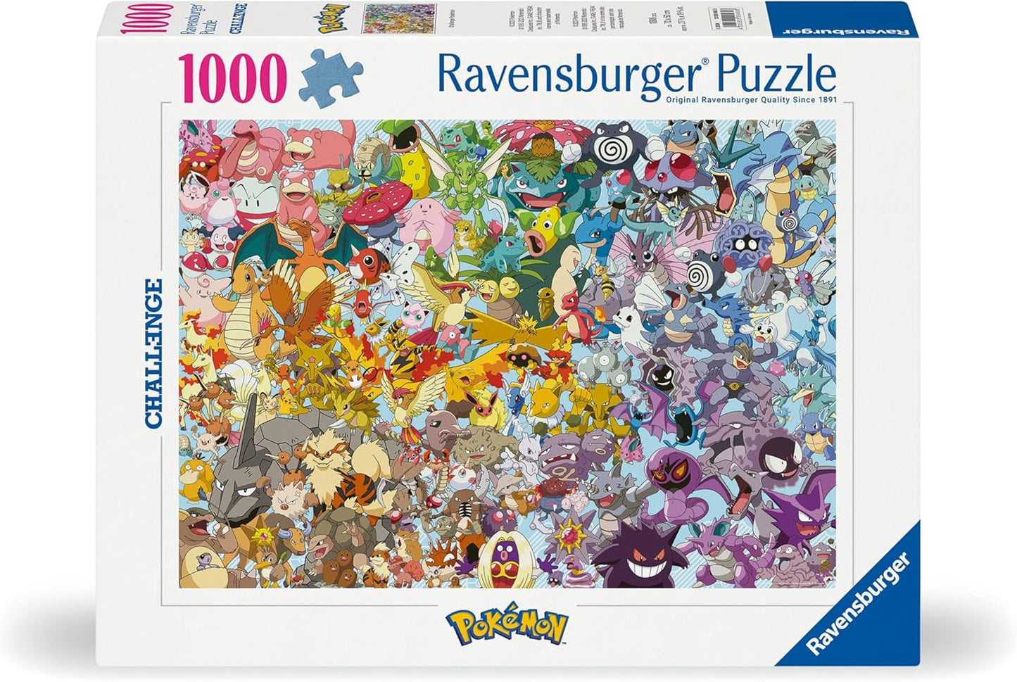 Ravensburger Puzzel 1000 Stukjes 12000460 Challenge Pokémon - Alle 150 Pokémon van de eerste generatie als uitdagende puzzel voor volwassenen en kinderen vanaf 14 jaar Puzzel Naty Shop