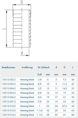 ABA Beul 12015.006.2 Duurzame slangpilaar, messing, 3/4"