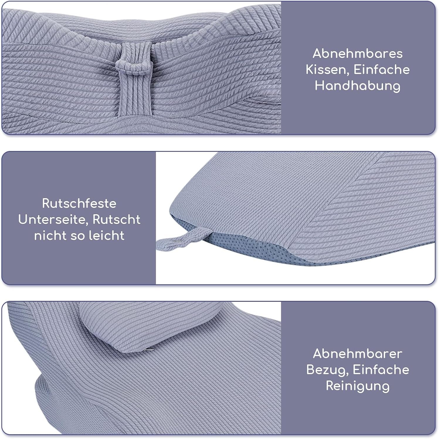 Leeskussen voor bed en bank, verenkussen, traagschuim bedkussen, zijslaapkussen, ergonomisch rugsteunkussen voor lezen en tv kijken