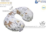Medi Partners Baby Nekkussen Neksteun 100% Katoen / Minky Baby Nekkussen voor Auto Wandelwagen Reizen Reizen Slaap Nekkussen Snooze Roll (REH met Grijze Minky) Cervicale Orthopedische Kussens Naty Shop