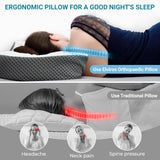 Elviros Memory Foam Orthopedisch kussen Nekpijnkussen Slaapkussen Ergonomisch nekkussen Neksteunkussen Anti-snurkkussen voor zijslapers Buikslapers Witte cervicale orthopedische kussens Naty Shop