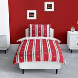 Manchester United FC officieel eenpersoonsdekbed, omkeerbaar, rood en wit, hoesloos, voetbaldekbed, kussensloop, wasbaar, perfect voor reizen, overnachtingen, 10,5 Tog dekbedden en quilts Naty Shop