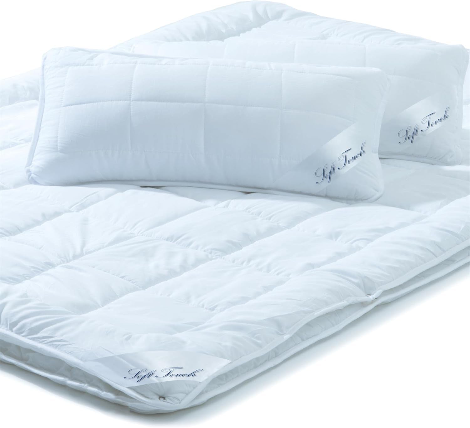 Aqua-Textil Soft Touch Set voor kinderen Dekbed 100 X 135 Cm 250G en 350G met kussen 40 X 60 Cm 150G Dekbed 4 seizoenen Klimaatbeheersing Oeko-Tex Dekbedden en dekbedden Naty Shop 220X260 Cm + 2X 40X80 Cm 4 seizoenen