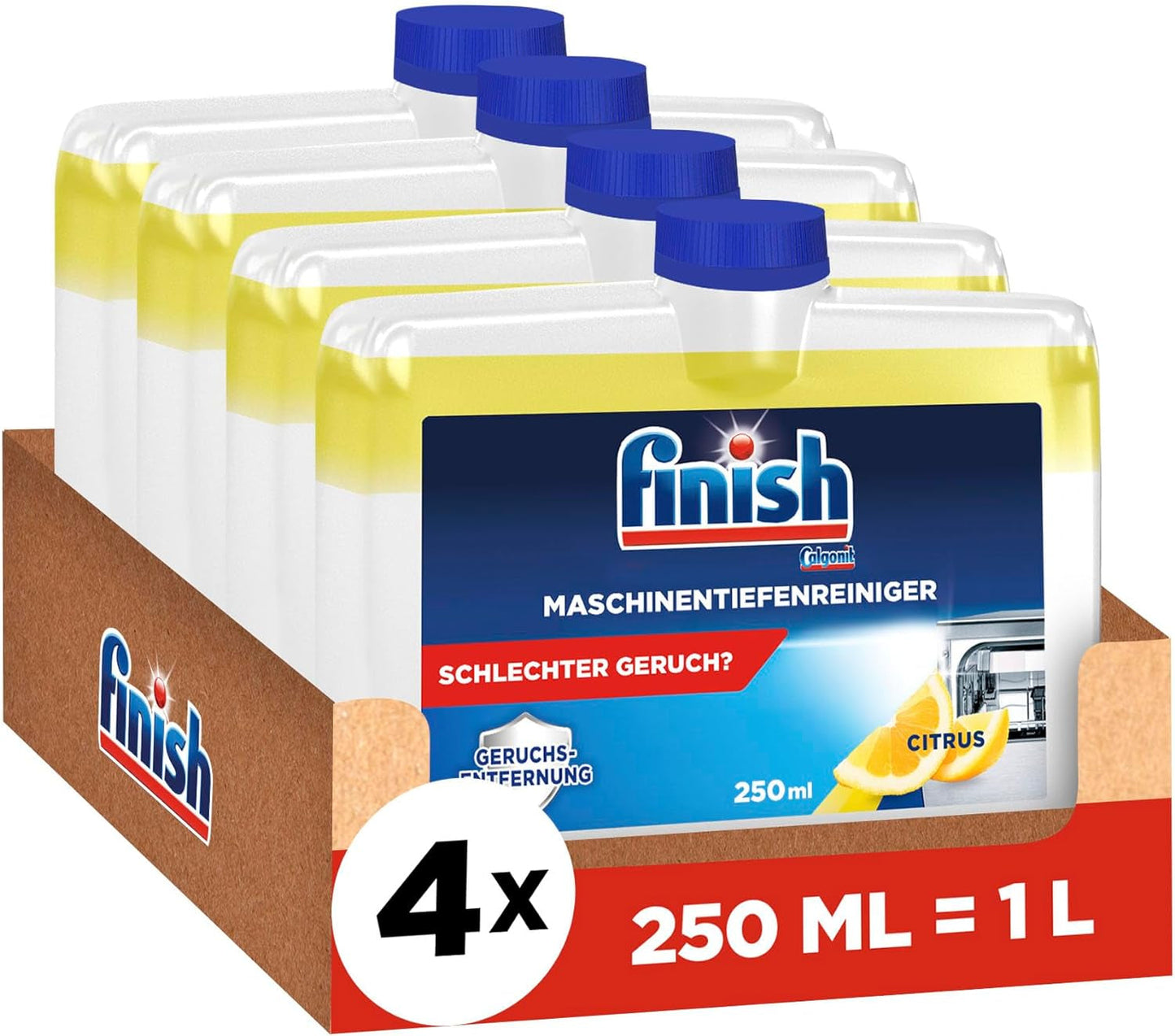 Finish Deep Machine Cleaner Citrus - vloeibare machinereiniger tegen kalk en vet voor een schone vaatwasser - Naty Shop voordeelverpakking