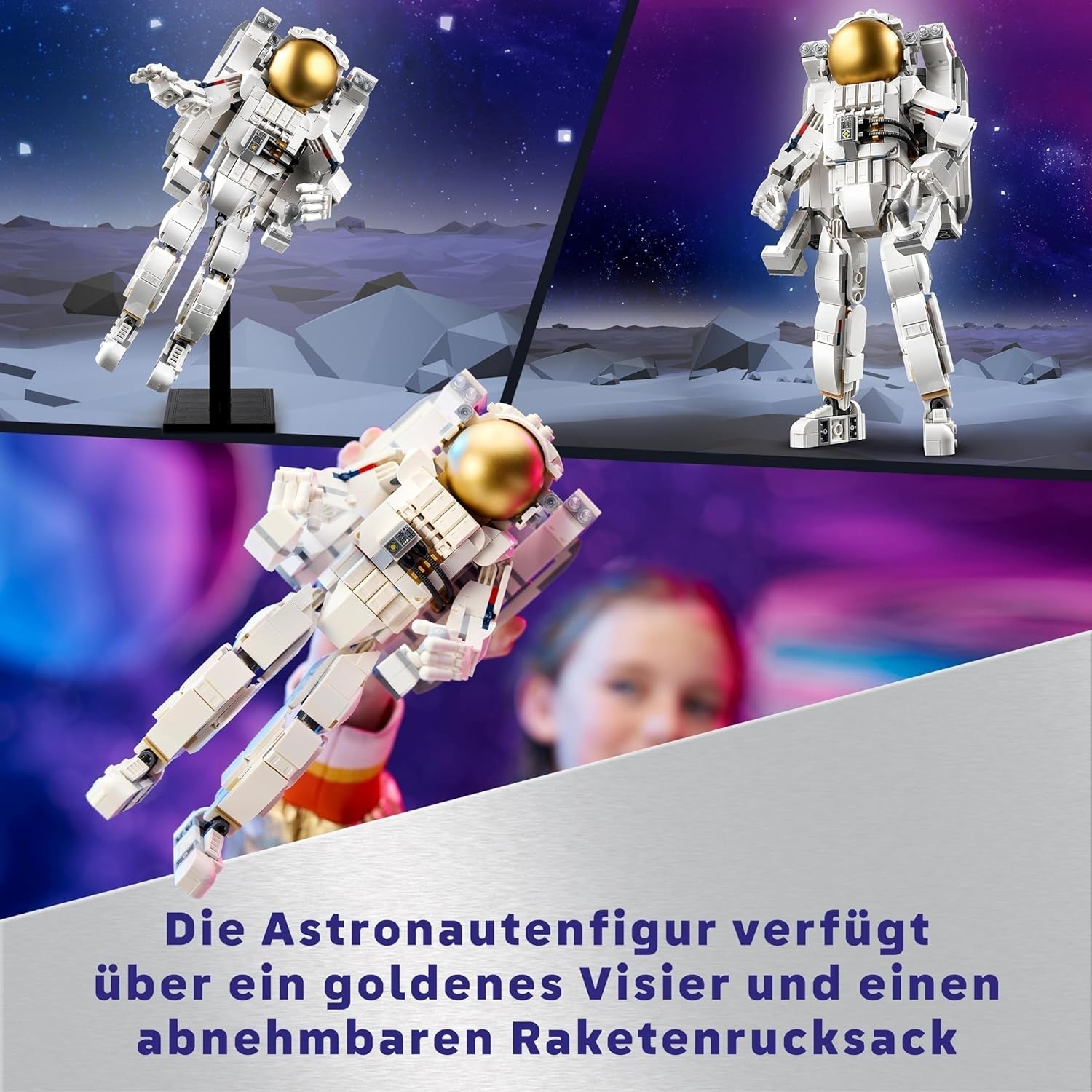 LEGO Creator 3In1 ruimteastronautspeelgoed, honden- en ruimteschipmodel voor kinderen, kleuterschooldecoraties, creatief cadeau voor jongens en meisjes vanaf 9 jaar 31152 Bouwsets Besuche in LEGO-Store