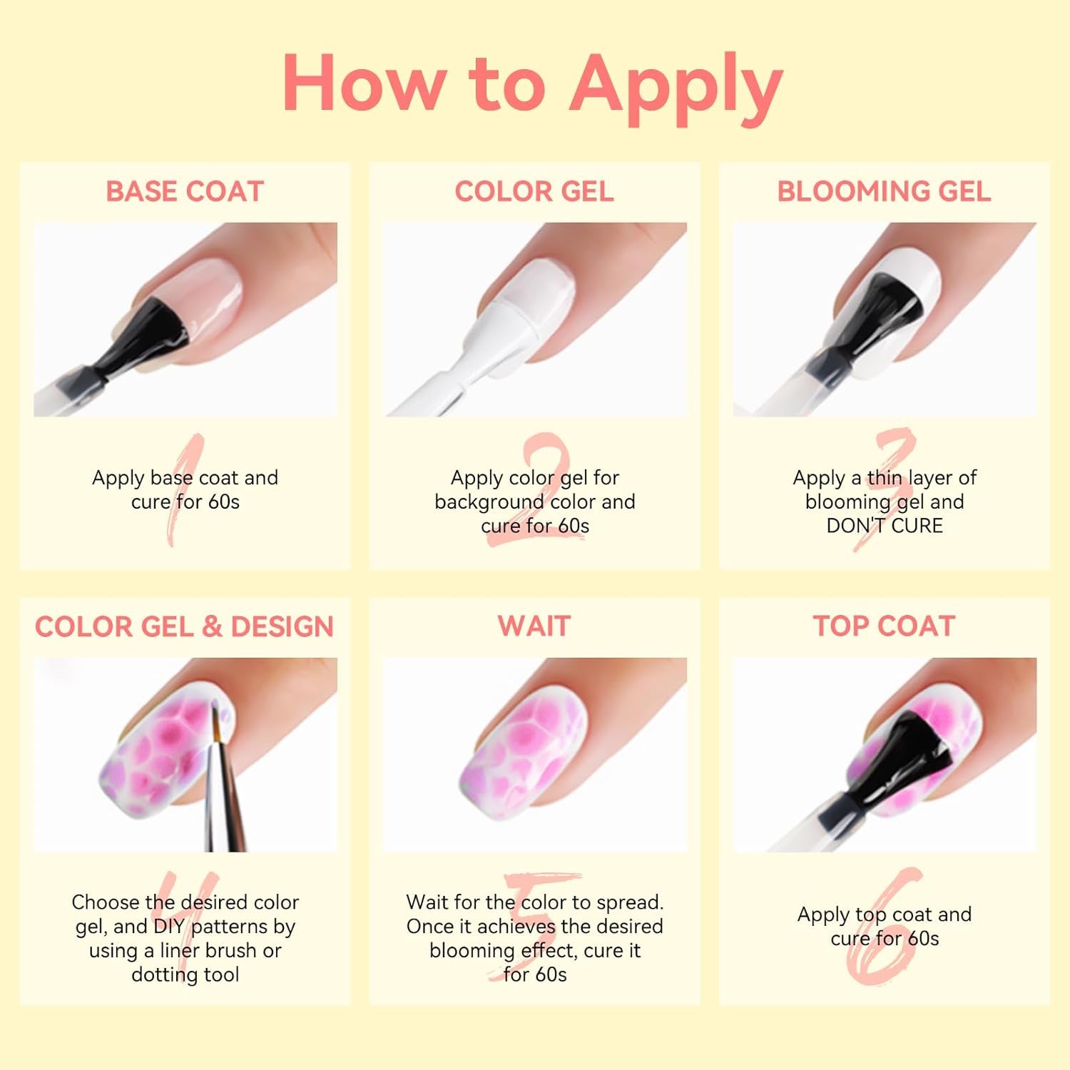 Makartt Blooming Gel Nagellak - 15ml Blooming Gel Nagellak Extender met Marmeren Kleur, Gelverf, DIY-Manicure Nagelontwerpen, Bloemen, Dieren, Waterverf, Magische Manicureset