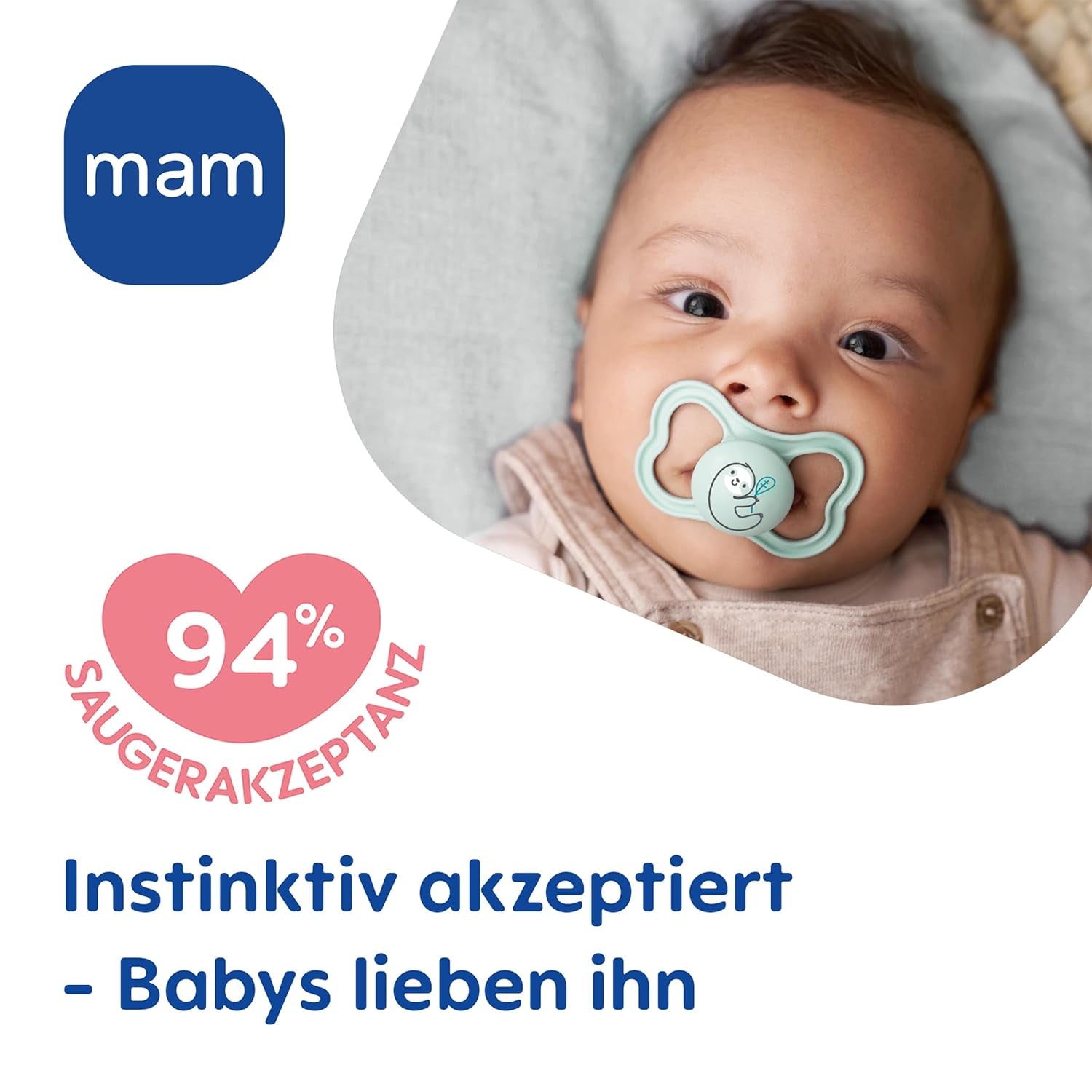 MAM Air siliconen fopspenen, 2 stuks, extra licht en luchtig ontwerp, tandvriendelijke babyfopspeen gemaakt van MAM SkinSoft speciale siliconen met fopspeendoos, 6-16 maanden beer/neushoorn