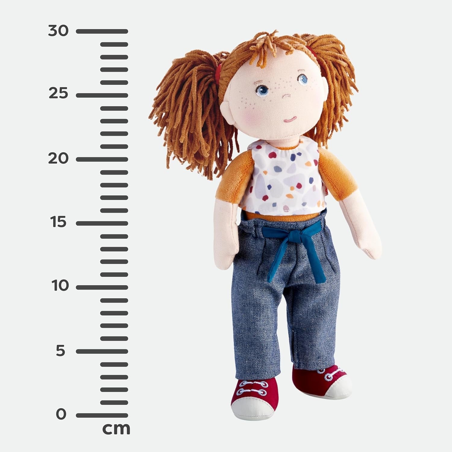 HABA Malou pop - 30 cm hoge zachte pop om te spelen en te knuffelen - Zachte en wasbare materialen - Ideaal alternatief voor pluche poppen - Geschikt voor kinderen vanaf 1,5 jaar - 2010818001